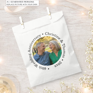 Add Your Own Couple Photo 40th Wedding Anniversary Favour Bags