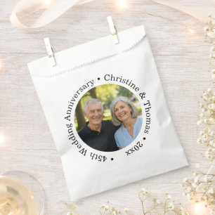 Add Your Own Couple Photo 45th Wedding Anniversary Favour Bags