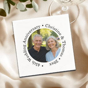 Add Your Own Couple Photo 45th Wedding Anniversary Napkin
