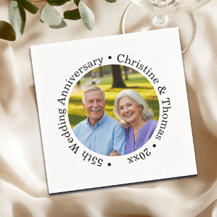 Add Your Own Couple Photo 55th Wedding Anniversary Napkin