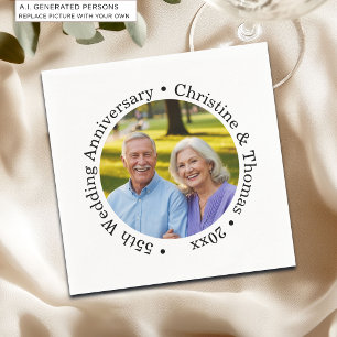 Add Your Own Couple Photo 55th Wedding Anniversary Napkin