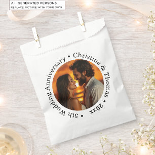 Add Your Own Couple Photo 5th Wedding Anniversary Favour Bags