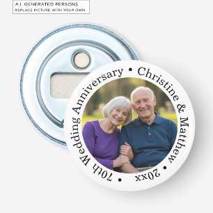 Add Your Own Couple Photo 70th Wedding Anniversary Bottle Opener