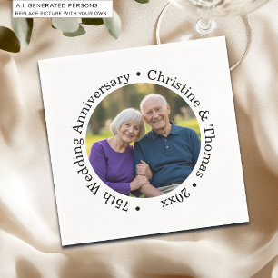 Add Your Own Couple Photo 75th Wedding Anniversary Napkin