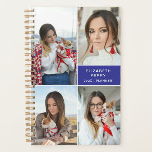 Add Your Own Custom 4 Photo Collage Blue Planner