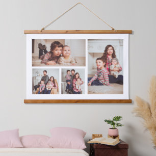 Add Your Own Custom 4 Photo Collage Hanging Tapestry