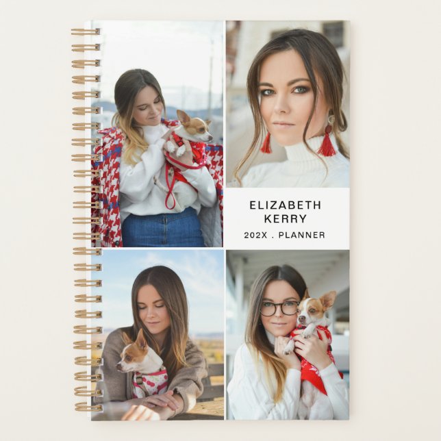 Add Your Own Custom 4 Photo Collage Planner (Front)