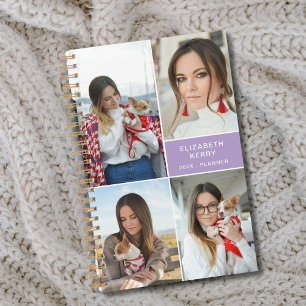 Add Your Own Custom 4 Photo Collage Purple Planner