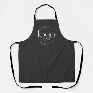 Add Your Own Custom Business Logo Modern Black Apron