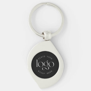 Add Your Own Custom Business Logo Modern Black Key Ring
