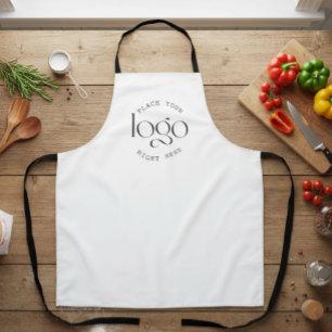 Add Your Own Custom Business Logo Modern White Apron