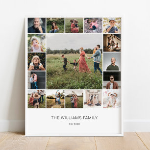 Add Your Own Custom Family 17 Photo Collage Poster