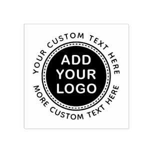 Add your own custom logo and text rubber stamp