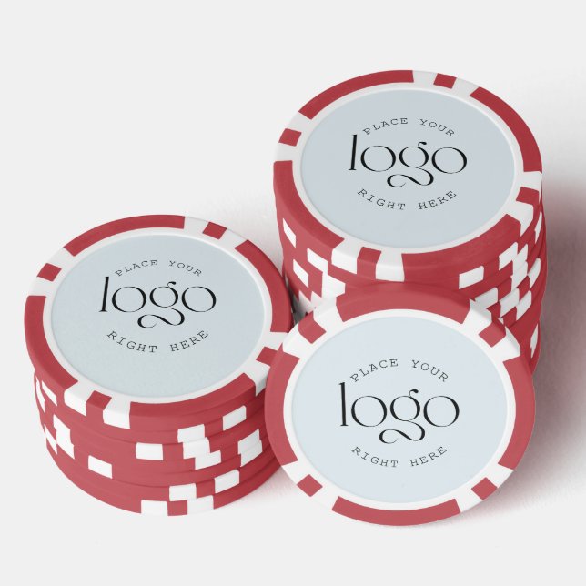 Add Your Own Custom Logo Retro Light Blue Poker Chips (Stack)