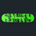 Add Your Own Custom Name Personalised Neon Green Skateboard<br><div class="desc">Add Your Own Custom Name Personalised Skateboard features your personalised name in modern black typography on a simple neon green background. Personalise by editing the text in the text box provided. Give a custom made gift, personalised skateboard to your favourite skateboarder for Christmas, birthday or your BFF. Designed by ©Evco...</div>