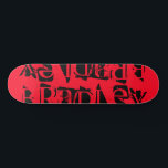 Add Your Own Custom Name Personalised Red Black Skateboard<br><div class="desc">Add Your Own Custom Name Personalised Skateboard features your personalised name in modern black typography on a simple red background. Personalise by editing the text in the text box provided. Give a custom made gift, personalised skateboard to your favourite skateboarder for Christmas, birthday or your BFF. Designed by ©Evco Studio...</div>