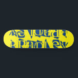 Add Your Own Custom Name Personalised Yellow Blue Skateboard<br><div class="desc">Add Your Own Custom Name Personalised Skateboard features your personalised name in modern blue typography on a simple yellow background. Personalise by editing the text in the text box provided. Give a custom made gift, personalised skateboard to your favourite skateboarder for Christmas, birthday or your BFF. Designed by ©Evco Studio...</div>