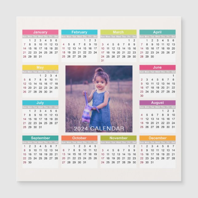 Add Your Own Custom Photo 2024 Calendar | Magnet (Front)