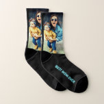 Add your own custom photo and text socks<br><div class="desc">Design Help:  ...      https://www.zazzle.com/live/categories/design help.    
 ... .
 You can edit or remove photo filter and text. Scale,  move,  and centre the picture. For better result use a picture with centred ¨object¨ and margin background.</div>