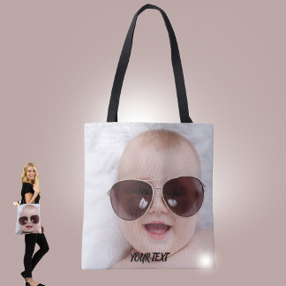 Add your own custom photo front and back tote bag