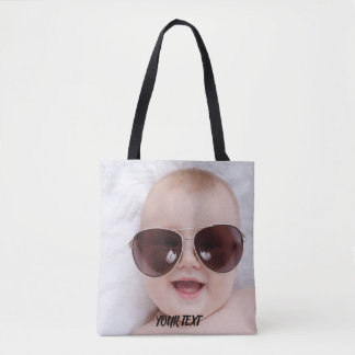 Add your own custom photo front and back tote bag