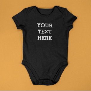 Add Your Own Custom Text Here Black and White Baby Bodysuit