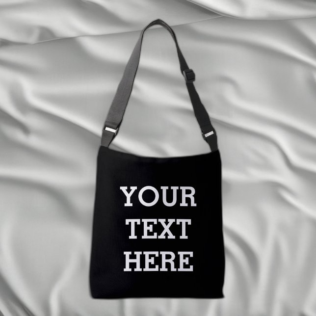 Add Your Own Custom Text Here Black and White Draw Crossbody Bag (Creator Uploaded)