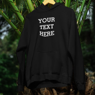 Add Your Own Custom Text Here Black and White Hoodie