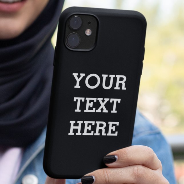 Add Your Own Custom Text Here Black and White iPhone Case (Creator Uploaded)