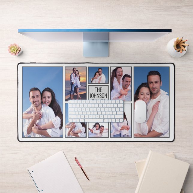 Add Your Own Custom Wedding Engagement Photos Desk Mat (Office 1)