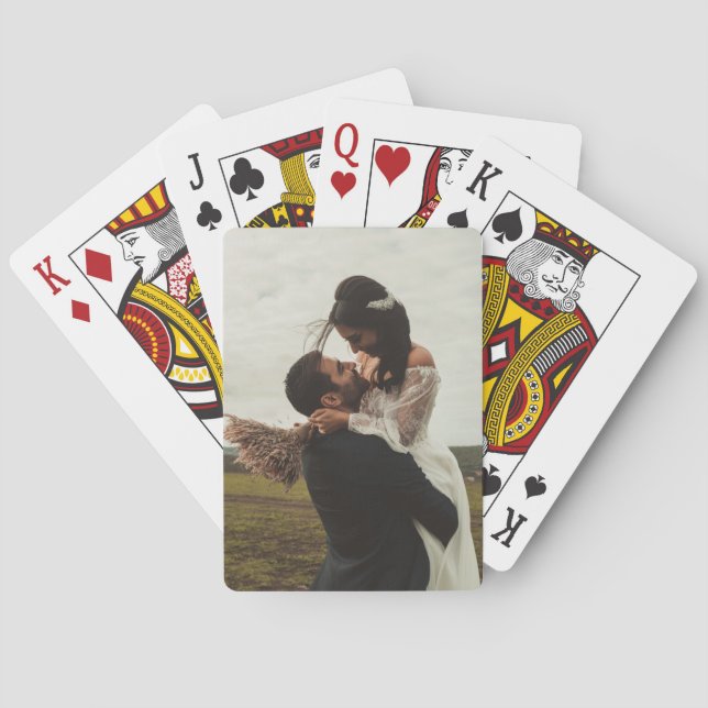 Add Your Own Custom Wedding Photo Couples Template Playing Cards (Back)