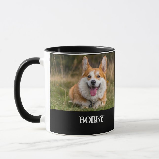 Add your own dog photo and name mug (Left)