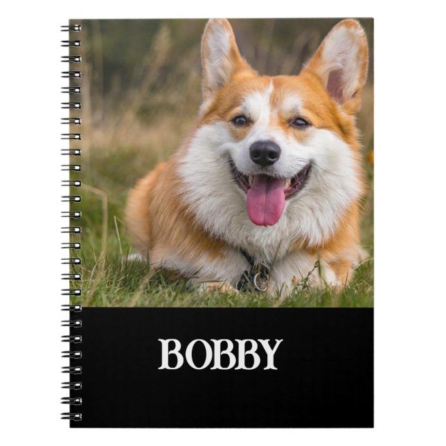 Add your own dog photo and name notebook (Front)