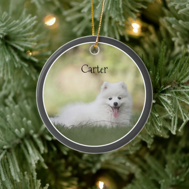 Add Your Own Dog Photo Custom Ceramic Tree Decoration (Tree)