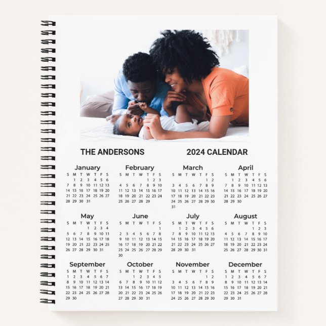 Add Your Own Family Photo 2024 Calendar | Notebook (Front)