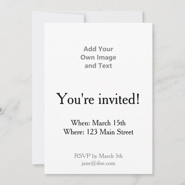 Add Your Own Image And Text Invitation (Front)