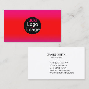 Add Your Own Image Customisable Magenta Business Card