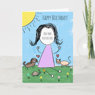 Add your own image   Stick Figure Birthday Card