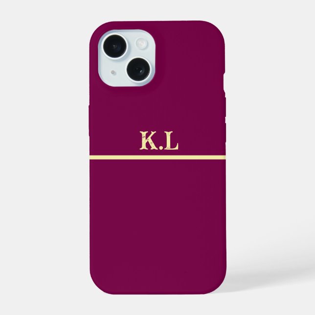 ADD YOUR OWN INITIALS  iPhone 15 CASE (Back)