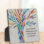 Add Your Own Inspirational Motivational Quote Plaque<br><div class="desc">This unique Plaque is decorated with a colourful mosaic Tree of Life design.
Add your chosen quote to personalise it. 
Click Customise Further to edit font,  font size and font colour.
Original Mosaic © Michele Davies.</div>