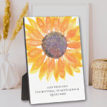 Add Your Own Inspirational Or Motivational Quote  Plaque<br><div class="desc">This unique Plaque is decorated with a yellow watercolor sunflower.
Add your chosen quote or message to personalise it. 
Click Customise Further to edit font,  font size,  and colour.
Original Watercolor © Michele Davies.</div>