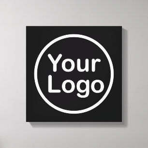 Add Your Own Logo   Black Background Canvas Print