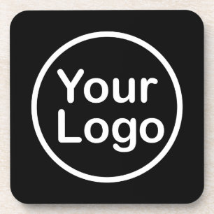 Add Your Own Logo Black Background Coaster