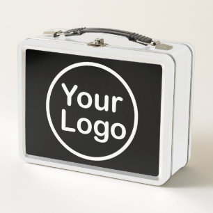 Add Your Own Logo Black Background Metal Lunch Box