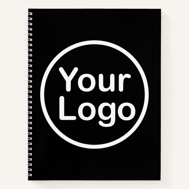 Add Your Own Logo | Black Background Notebook (Front)