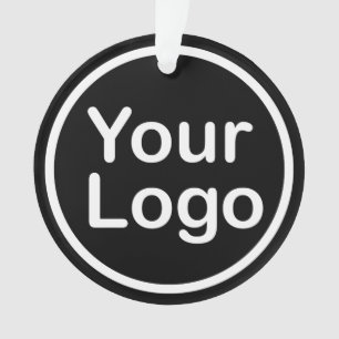 Add Your Own Logo Black Background Ornament