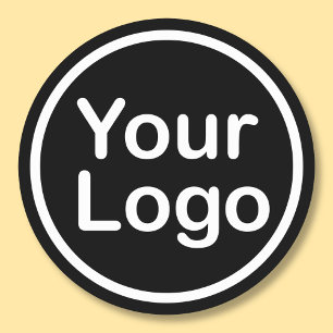 Add Your Own Logo Black Background Round Paper Coaster