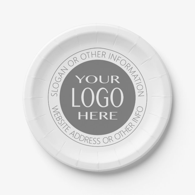 Add Your Own Logo & Circular Text Paper Plate (Front)