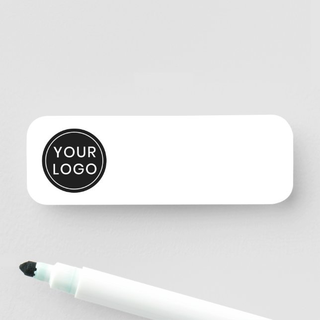 Add your own logo dry erase name tag (In Situ)