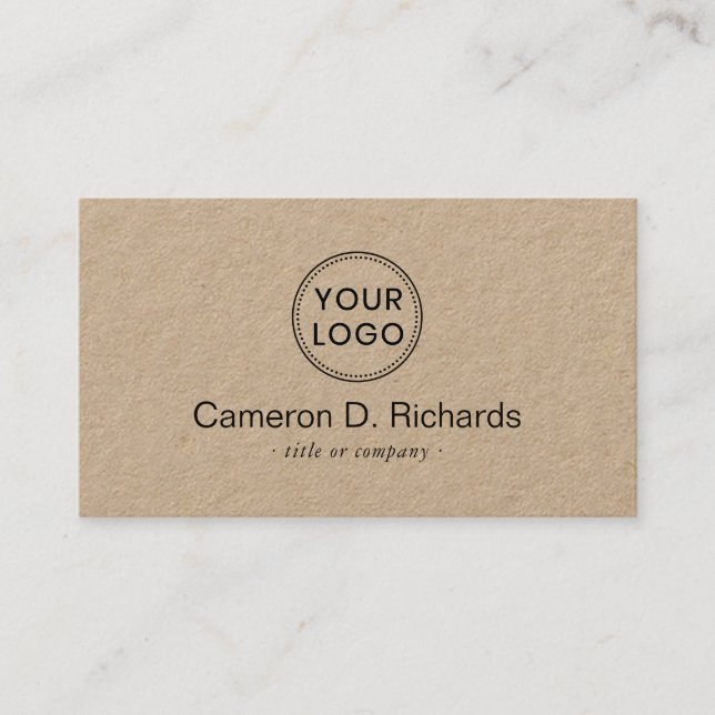 Add your own logo minimalist Kraft paper Business Card (Front)